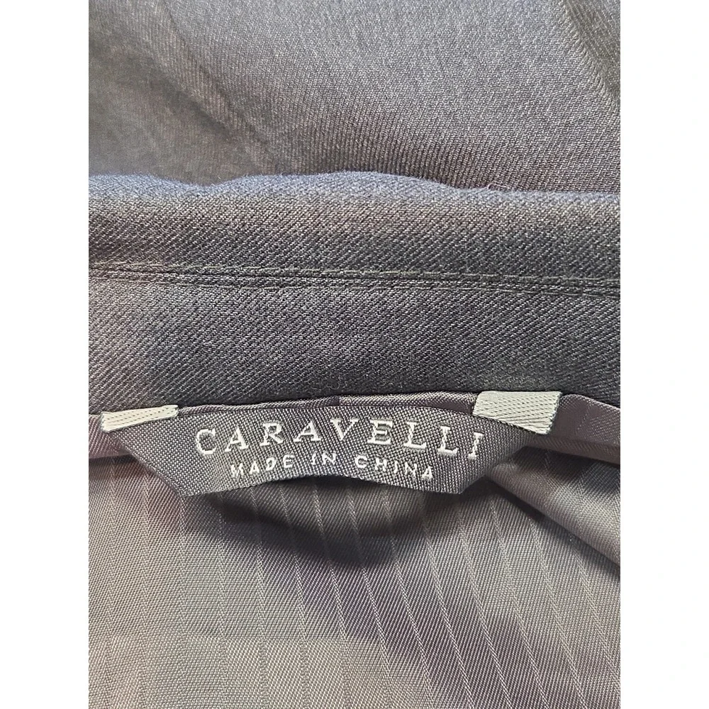 Caravelli Slim Fit Blazer Jacket 42L Gray 2 Button Notch Lapel Designed in Italy